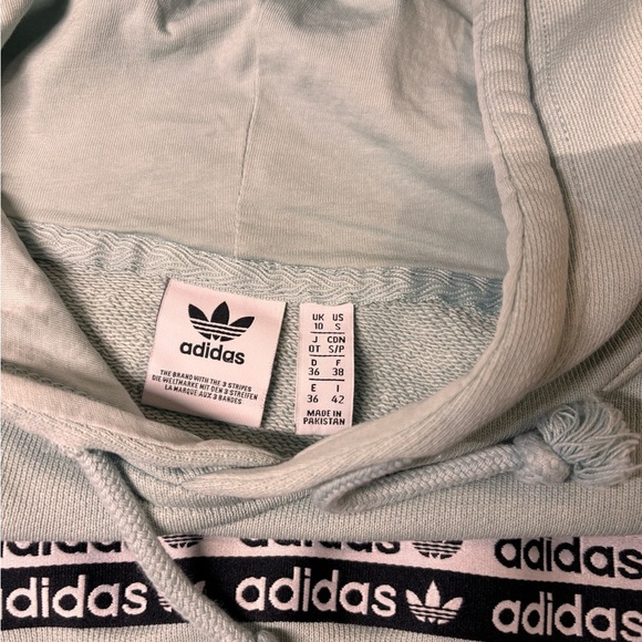 Adidas Women's Green Cropped Hoodie - Picture 2 of 5